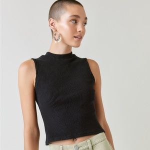 nwt francesca’s black ribbed tank top